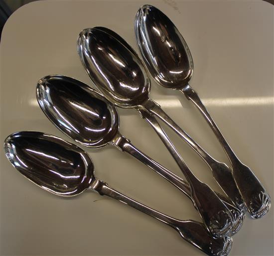 Set of 6 silver table spoons(-)